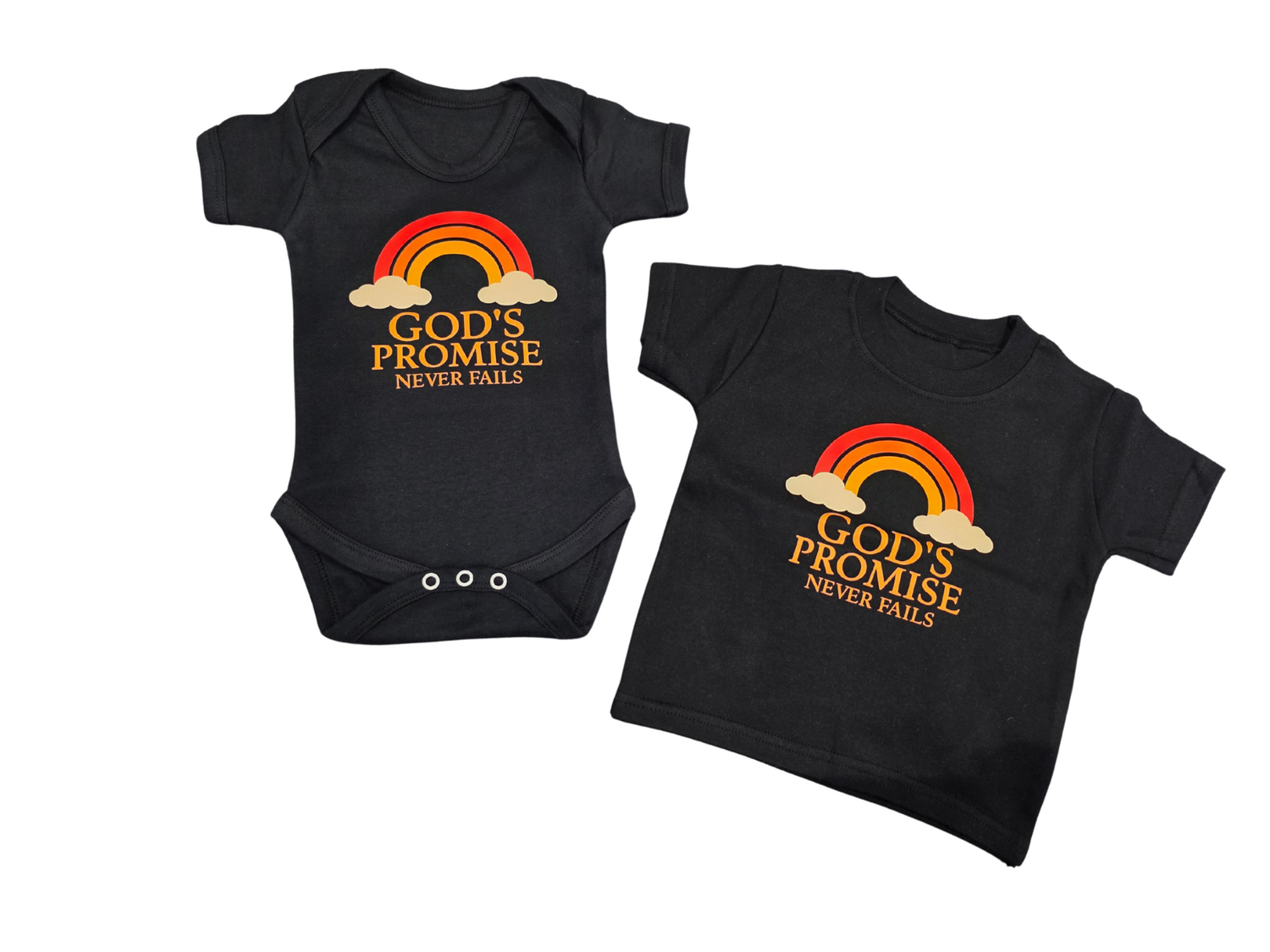 God’s Promise Christian Baby T-Shirt & Bodysuit Set – Faith Clothing Duo