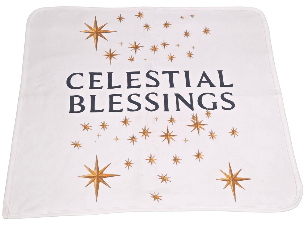 Celestial Blessings Sleepsuit & Shawl Set – 100% Cotton | Newborn–12 Months