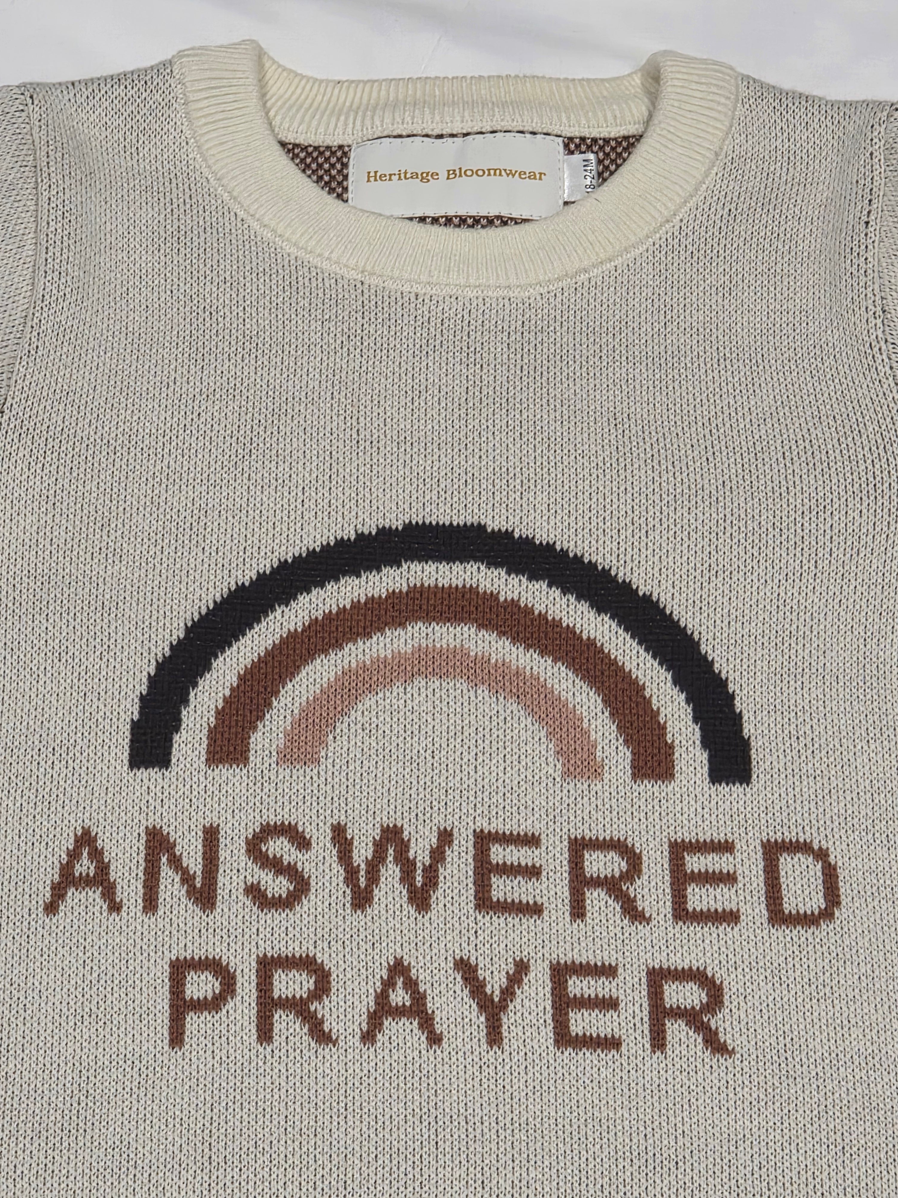 Answered Prayer Knitted Baby Romper – Faith-Based Newborn Outfit (Two Colours)