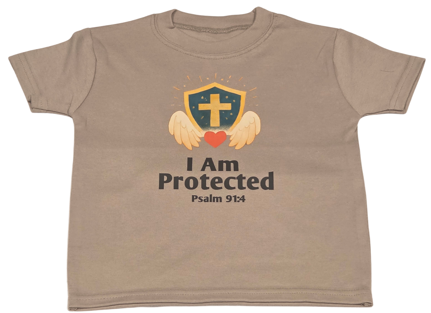 I Am Protected Christian Kids T-Shirt – Psalm 91:4 Faith-Based Tee (2 Colours)