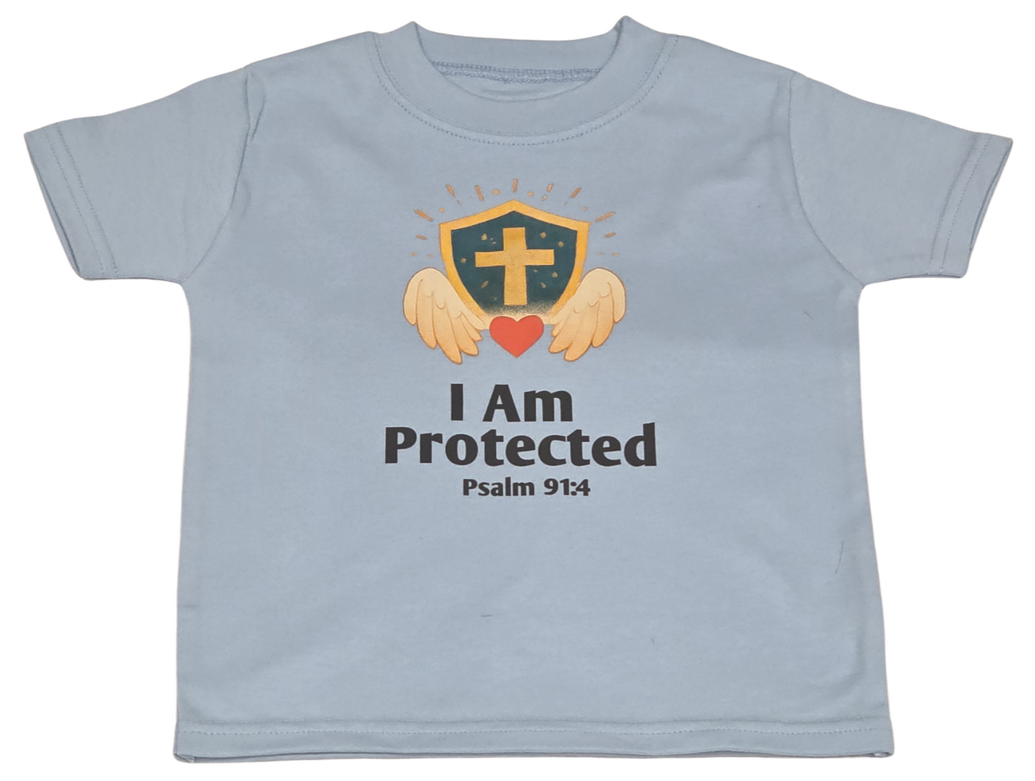 I Am Protected Christian Kids T-Shirt – Psalm 91:4 Faith-Based Tee (2 Colours)