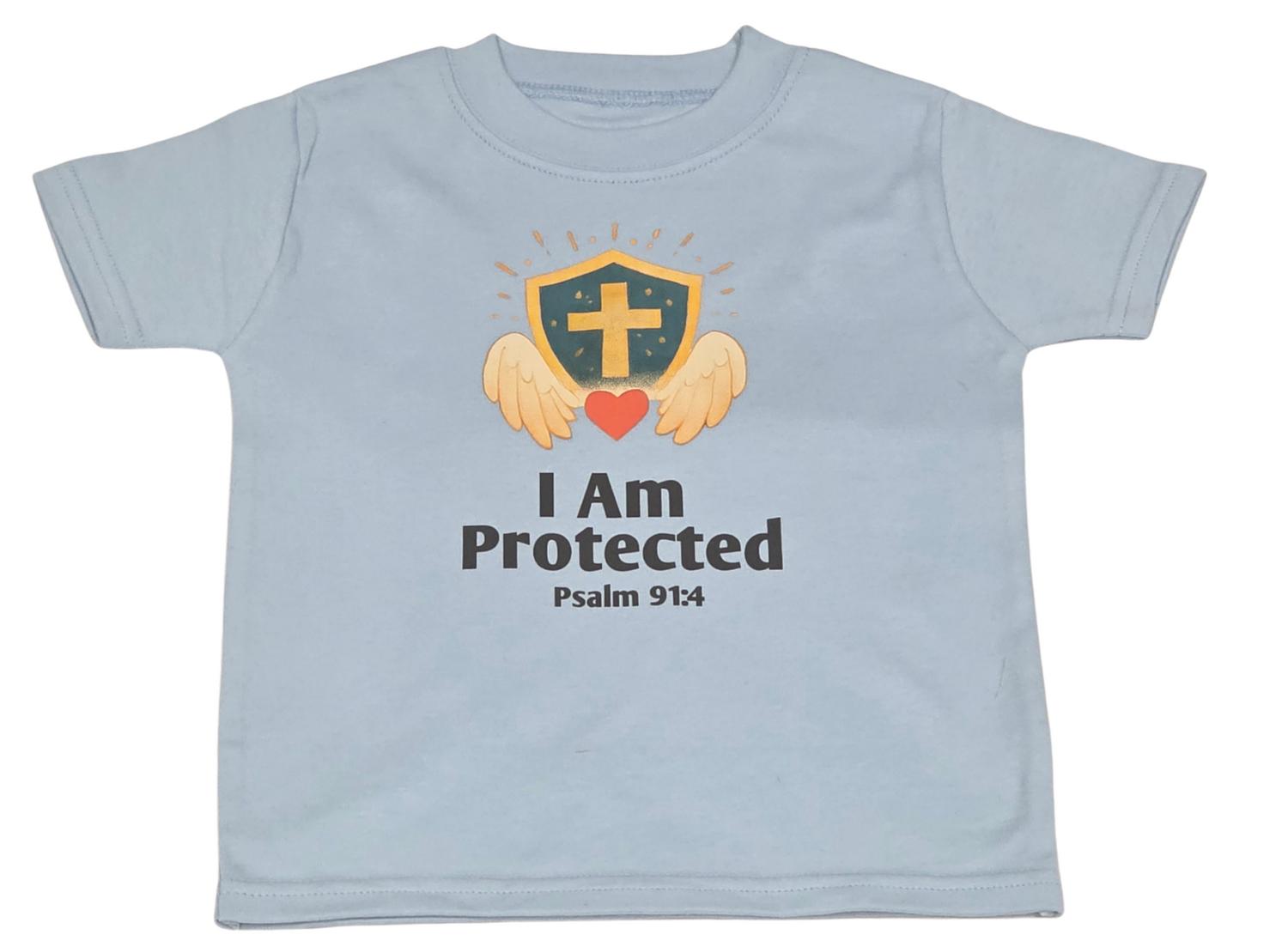 I Am Protected Christian Kids T-Shirt – Psalm 91:4 Faith-Based Tee (2 Colours)