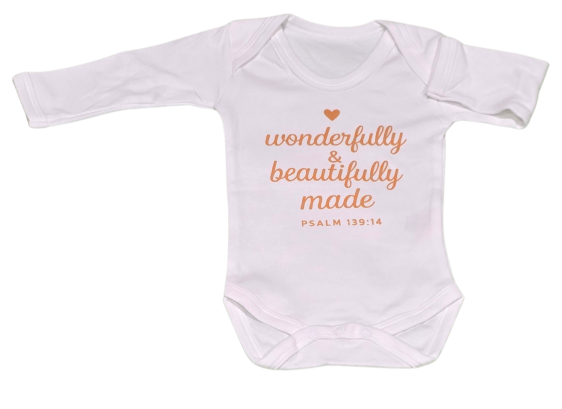 Wonderfully & Beautifully Made Christian Baby Gift Set - Faith Inspired Baby Outfit