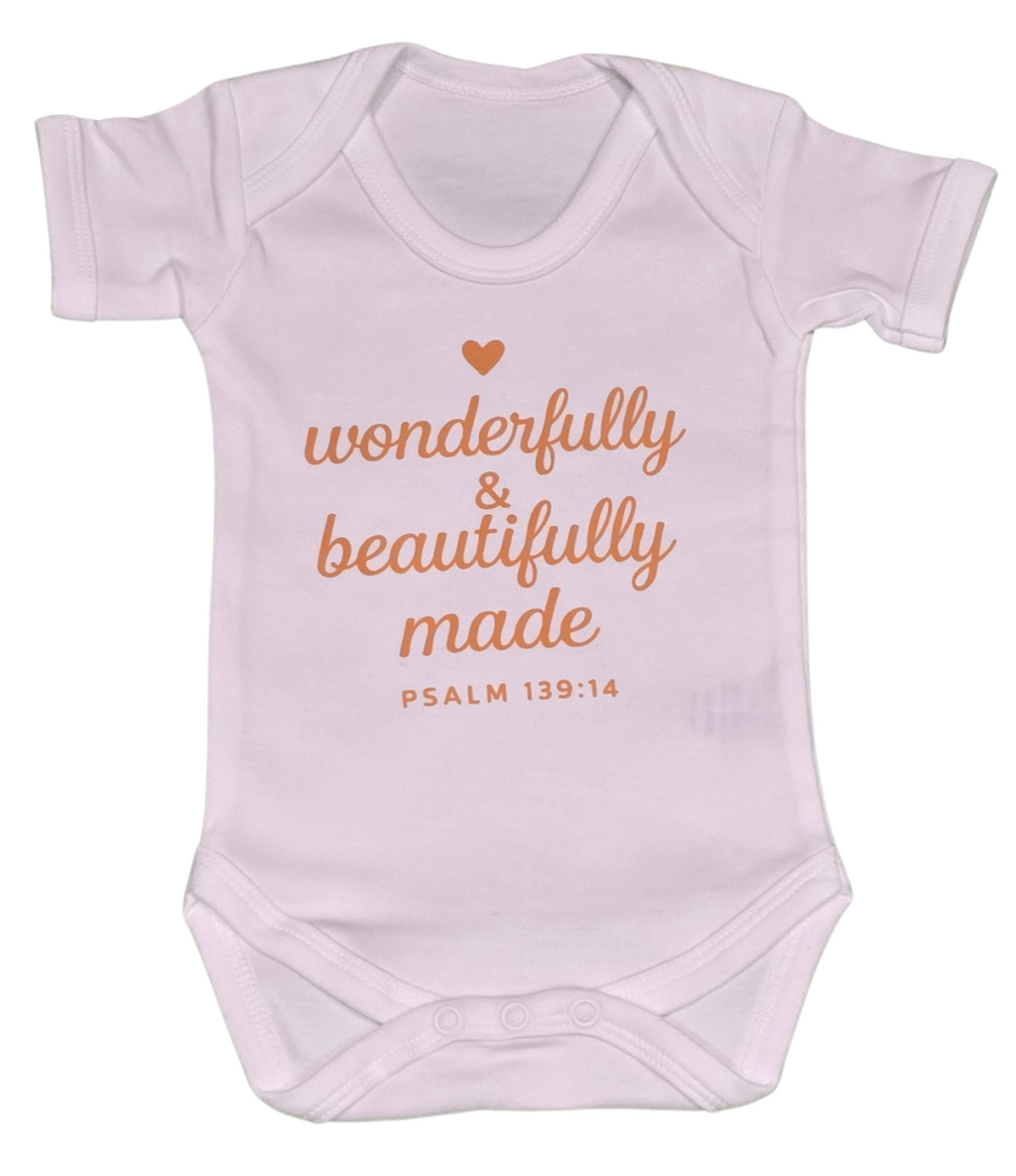 Wonderfully & Beautifully Made Christian Baby Gift Set - Faith Inspired Baby Outfit