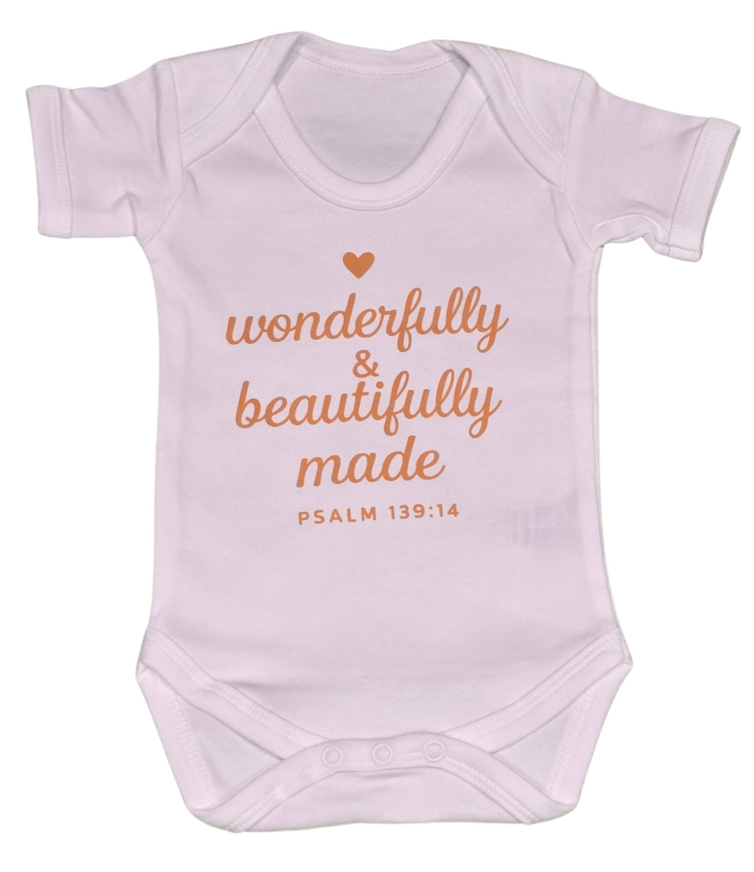 Wonderfully & Beautifully Made Christian Baby Gift Set - Faith Inspired Baby Outfit