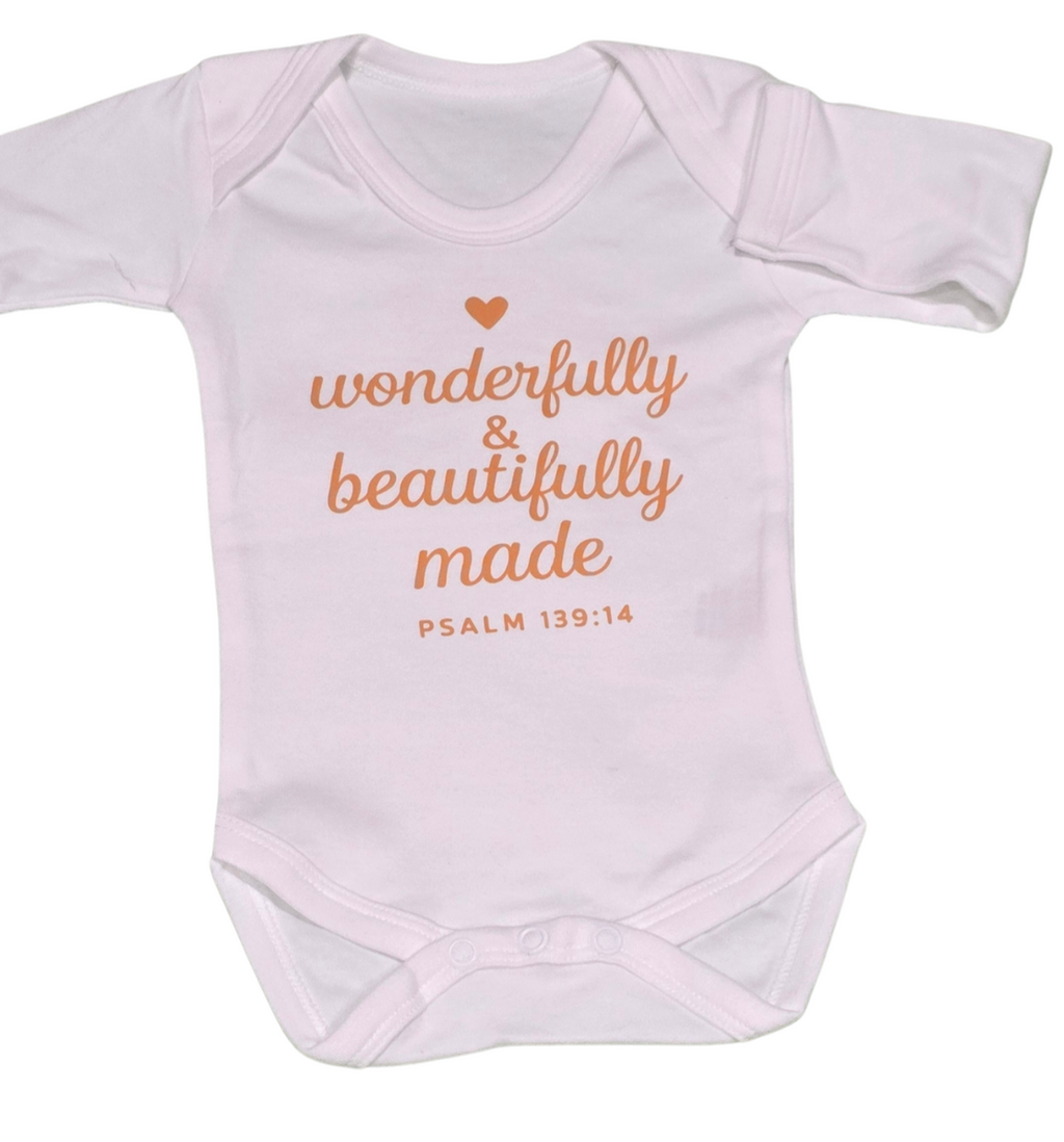 Wonderfully & Beautifully Made Christian Baby Gift Set - Faith Inspired Baby Outfit