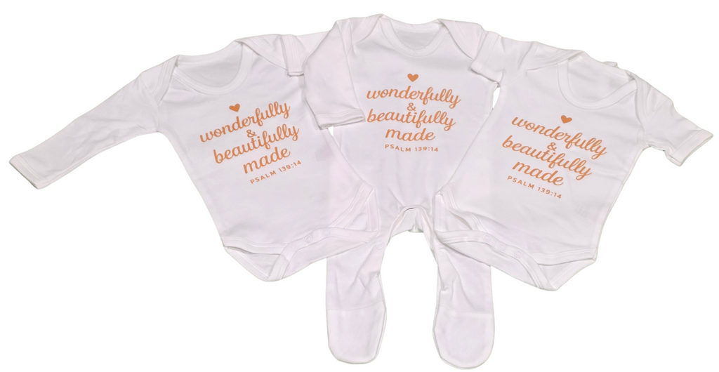 Wonderfully & Beautifully Made Christian Baby Gift Set - Faith Inspired Baby Outfit