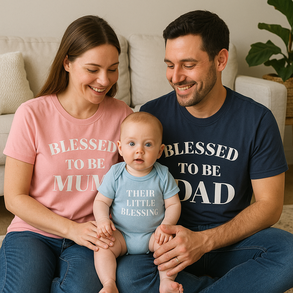 Little Blessing Family Matching Set - Mum, Dad & Baby Christian Outfit