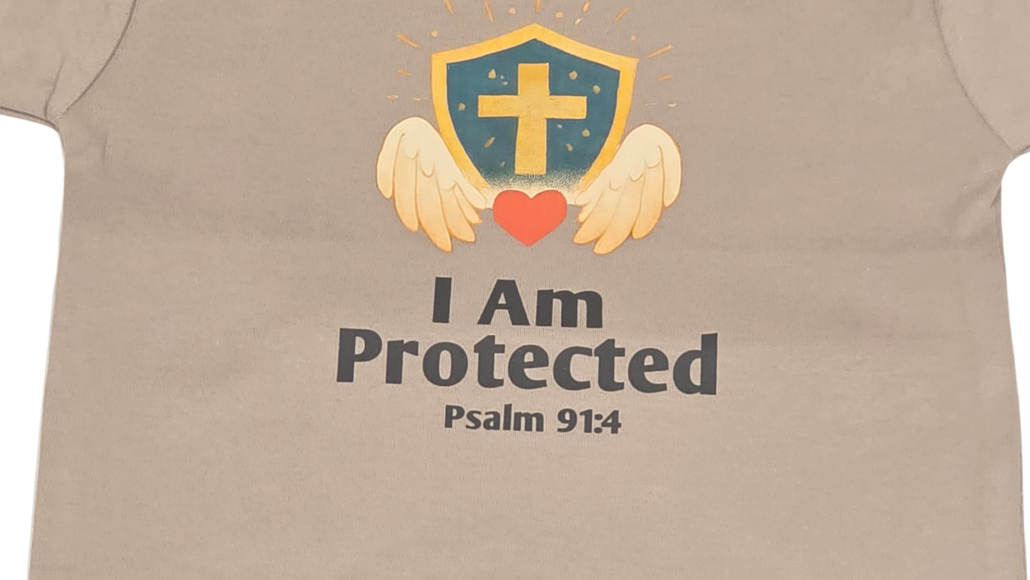 I Am Protected Christian Kids T-Shirt – Psalm 91:4 Faith-Based Tee (2 Colours)