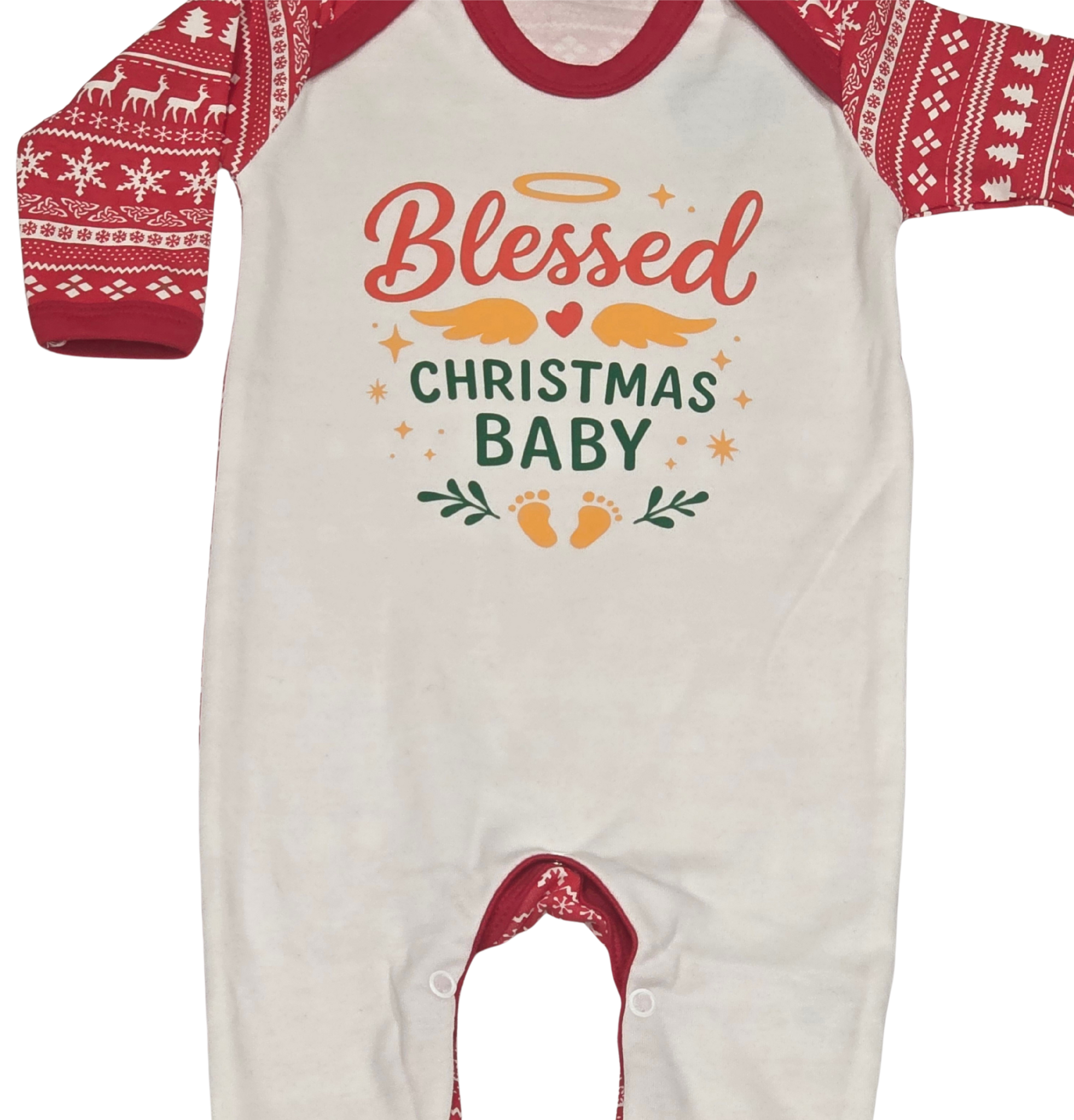 Blessed Christmas Baby Newborn Sleepsuit – Festive Holiday Footed Romper