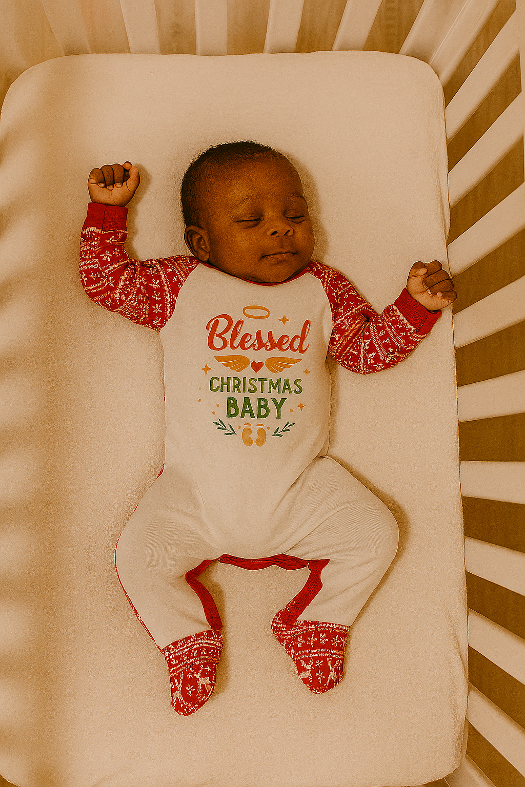 Blessed Christmas Baby Newborn Sleepsuit – Festive Holiday Footed Romper