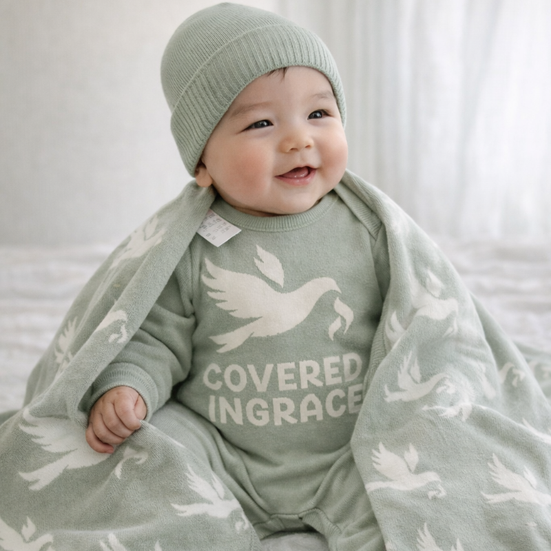 Covered in Grace Christian Baby 3-in-1 Set – Faith-Based Newborn Gift Set