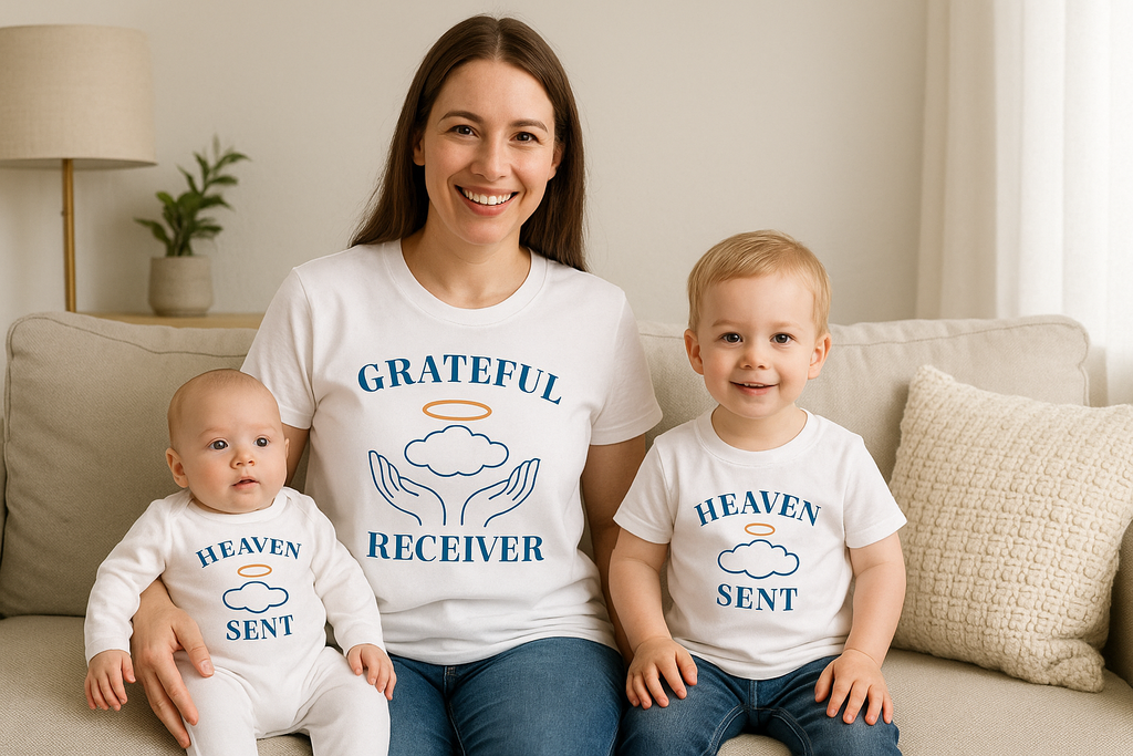 Heaven Sent Christian Family Set – Faith Inspired Baby and Me Outfit