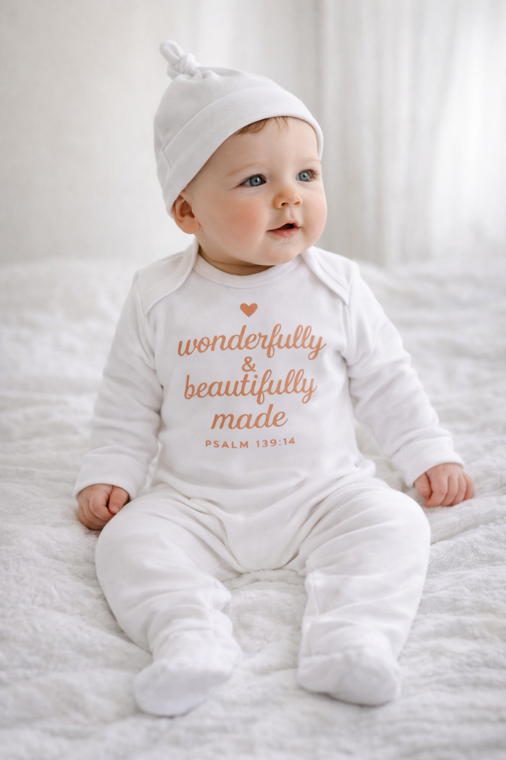 Wonderfully & Beautifully Made Christian Baby Gift Set - Faith Inspired Baby Outfit