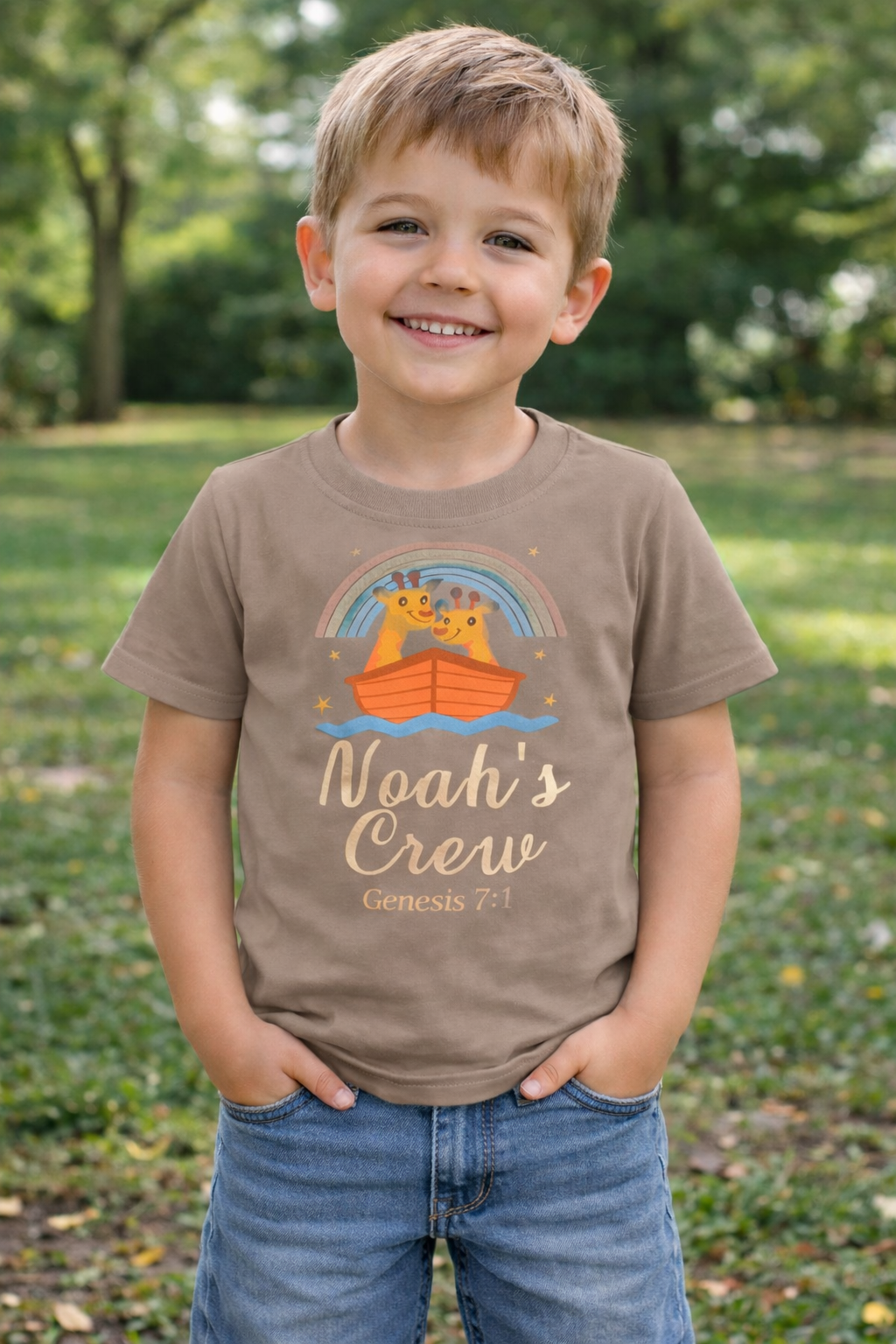 Noah’s Crew Christian Kids T-Shirt – Genesis 7:1 Faith-Based Children’s Tee
