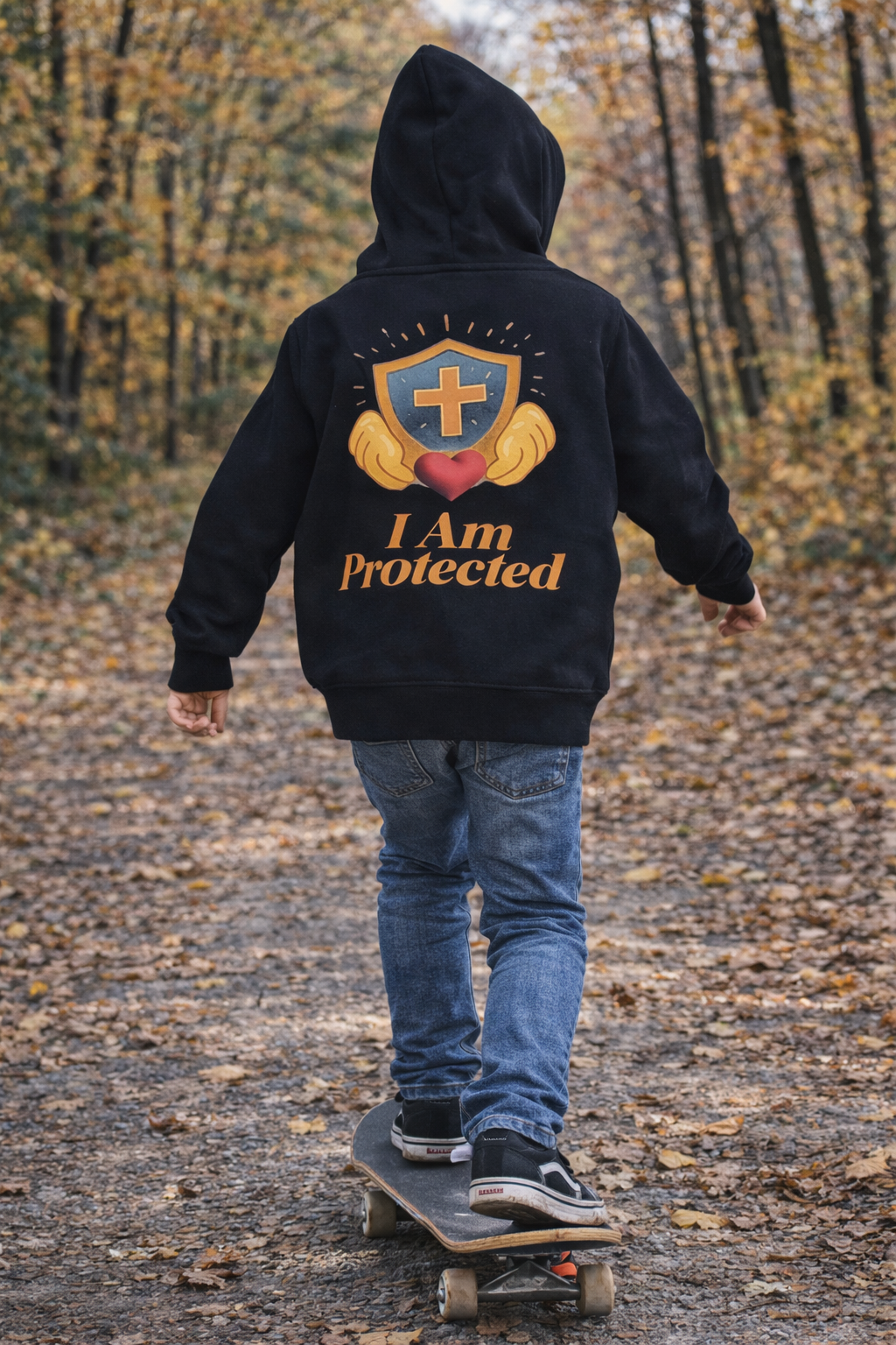 I Am Protected Christian Kids Hoodie – 100% Organic Cotton