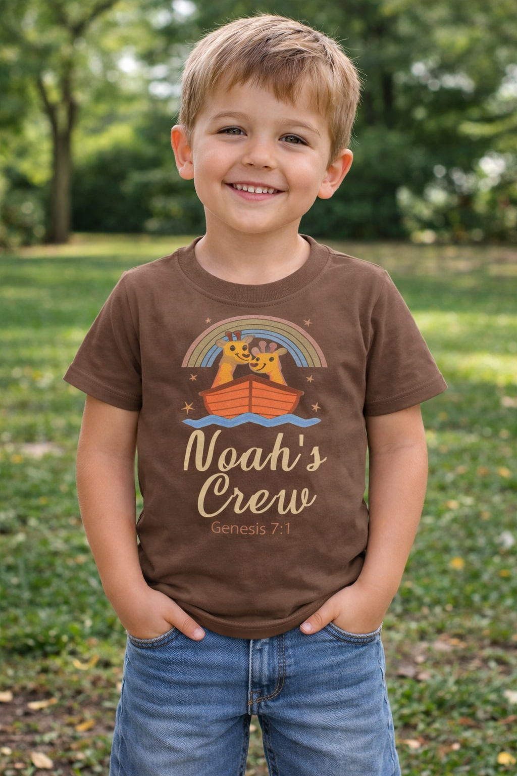 Noah’s Crew Christian Kids T-Shirt – Genesis 7:1 Faith-Based Children’s Tee